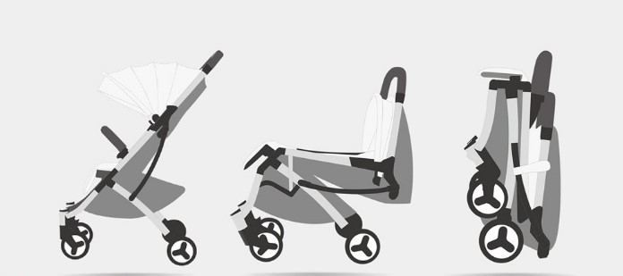 Детская коляска-трансформер Xiaomi Beebehoo Start (серый)